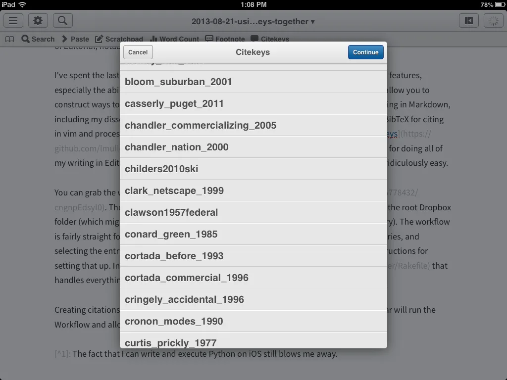 Source list.
