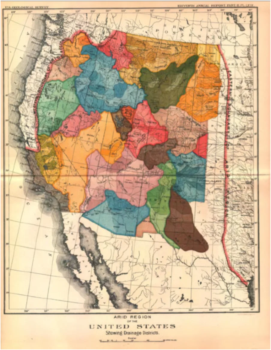 John Wesley Powell's watershed map