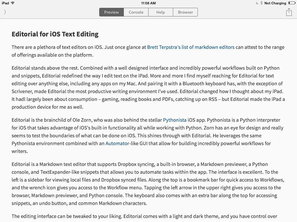 Previewing the Markdown of this document