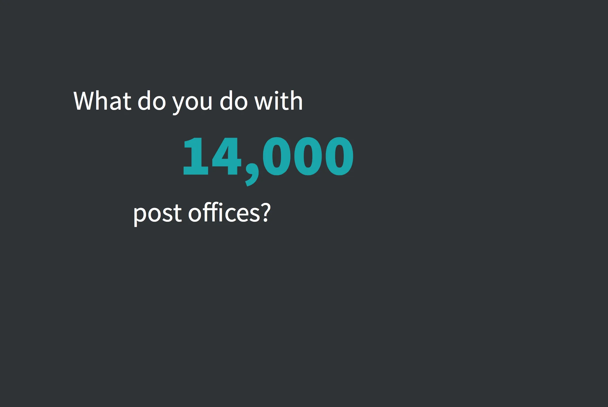 What do you do with 14000 post offices?