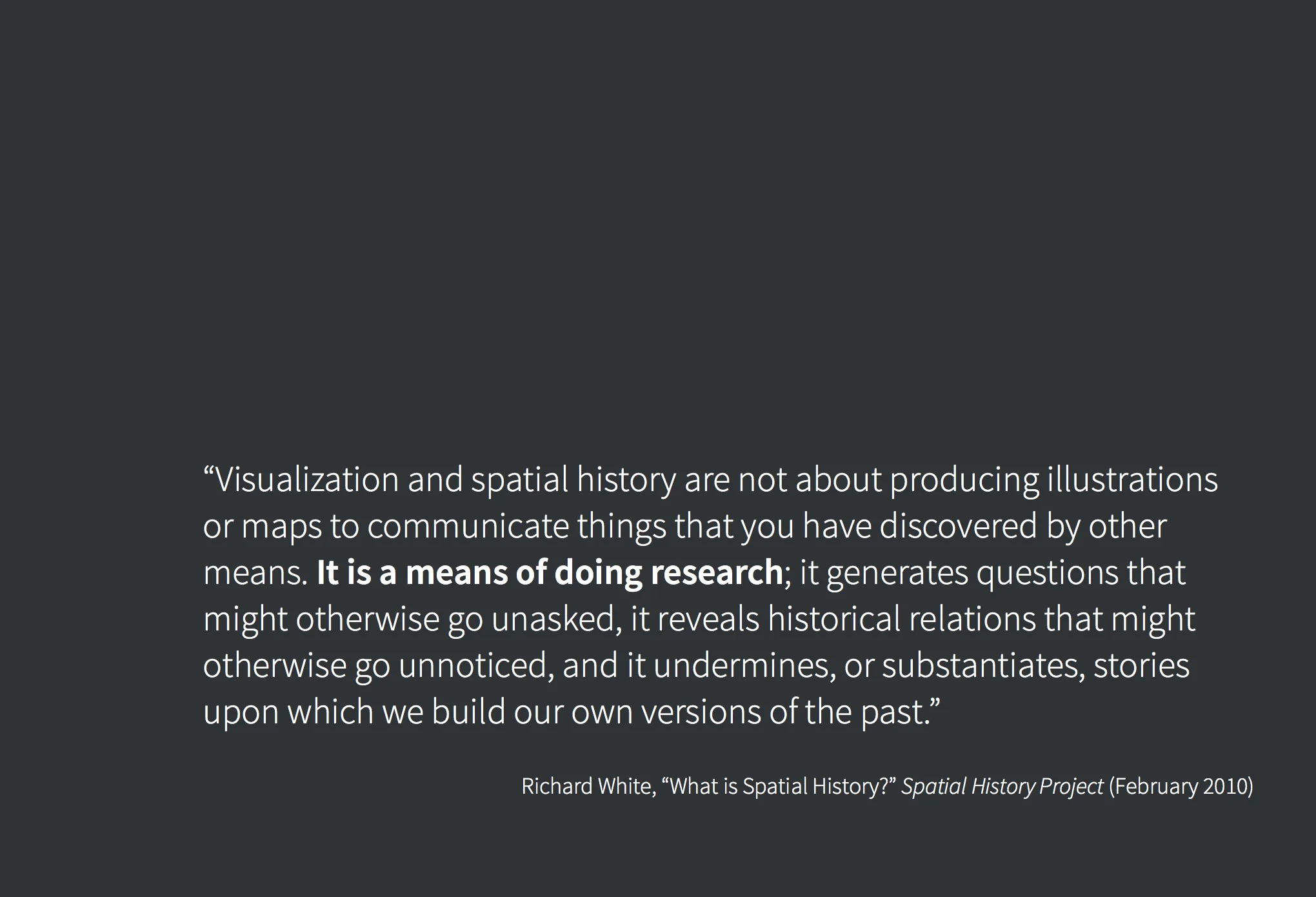 White on visualization