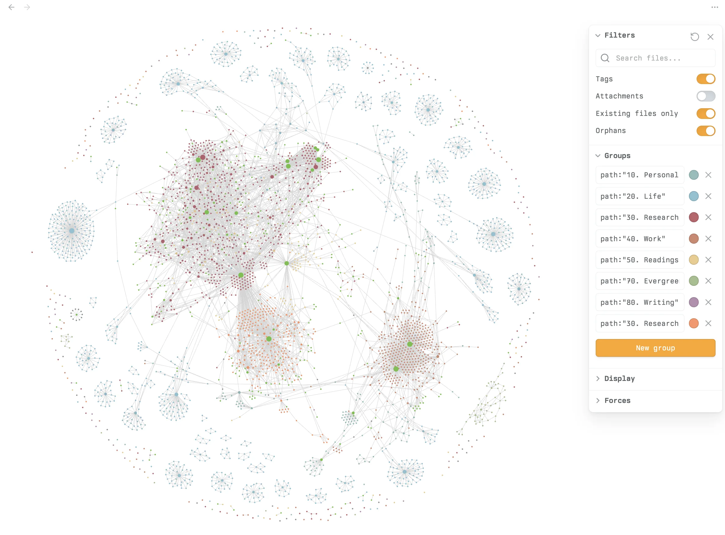 My Obsidian network graph.
