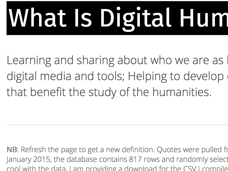What is Digital Humanities?